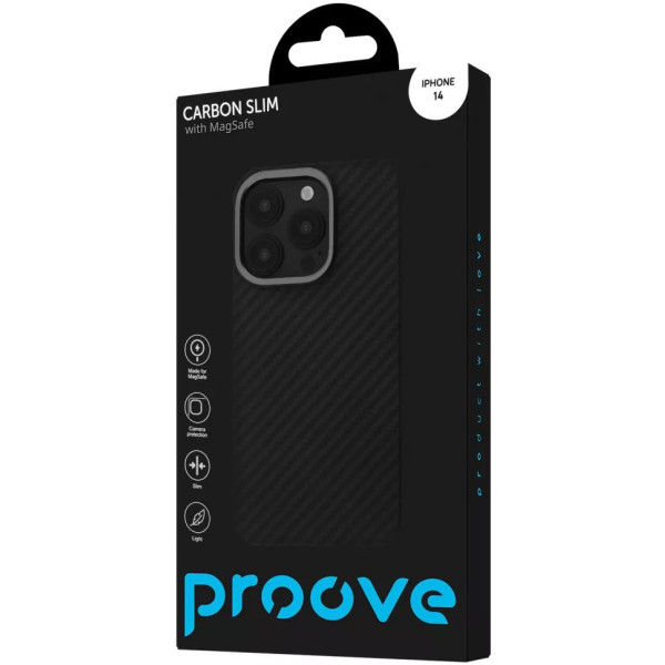 Фото - Чехол для смартфона Proove Carbon Slim with Magnetic Ring iPhone 14 onyx (PCCSIP140060)
