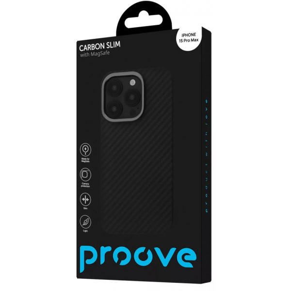 Фото - Чехол для смартфона Proove Carbon Slim with Magnetic Ring iPhone 15 Pro Max Black (PCCSIP15PM02)