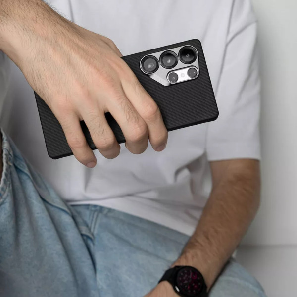 Фото - Чехол для смартфона Proove Carbon Slim with Magnetic Ring Samsung Galaxy S26 Ultra black (PCCSSGSU2602)