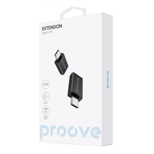 Фото - Переходник Proove Extension USB to Type-C Black (477960001)