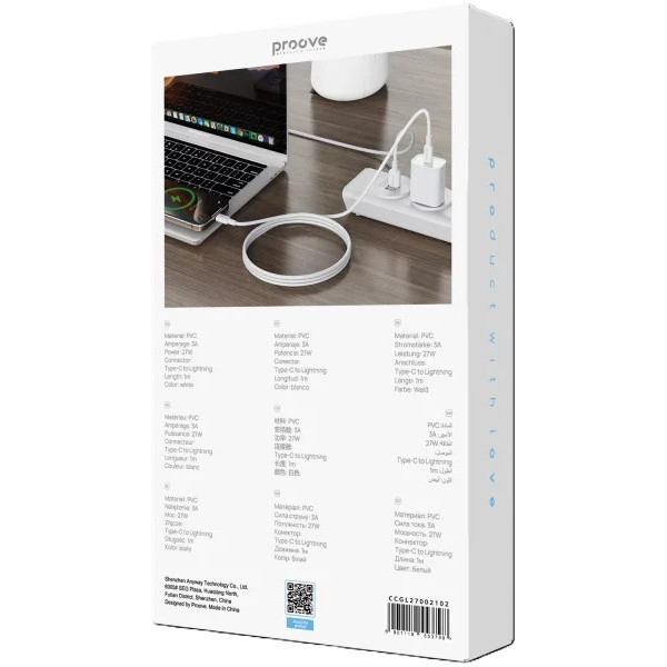 Фото - Кабель Proove GridLine Type-C to Lightning 27W 1m black (CCGL27002101)