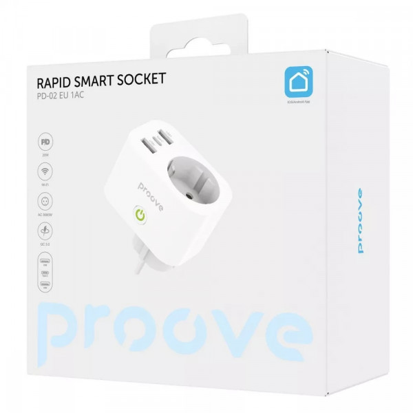 Фото - Розумна розетка Proove Rapid Smart Socket PD-02 EU 1AC White (PSRP20210002)