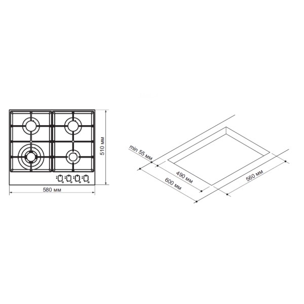 Фото - Варильна поверхня  газова Pyramida PFG 647 Black Luxe