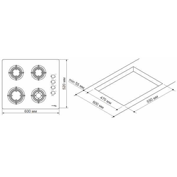 Фото - Варочная панель газовая Pyramida PSG 641 Black