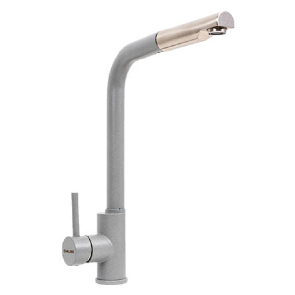 Фото - Кухонний змішувач VALESO з висувною лійкою Q411B Сірий металік