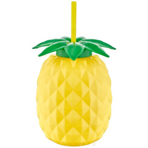 Фото - Стакан с трубочкой QLUX Eco Pineapple Bottle Ананас 0.8 л (L-00807)