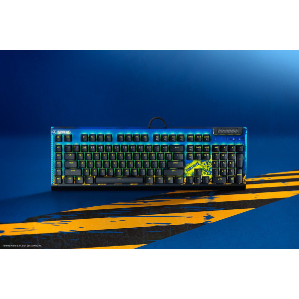Фото - Клавиатура проводная игровая Razer BlackWidow V4 X, Yellow Switch, Fortnite (RZ03-04703600-R3M1)