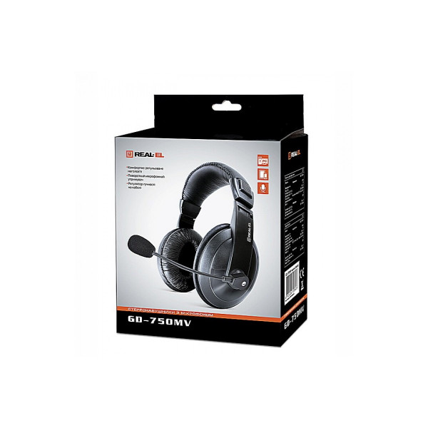 Фото - Гарнітура дротова REAL-EL GD-750MV черная