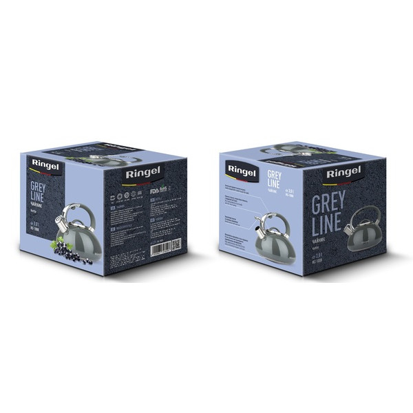 Фото - Чайник металевий Ringel Grey line 3.0 л (RG-1008)