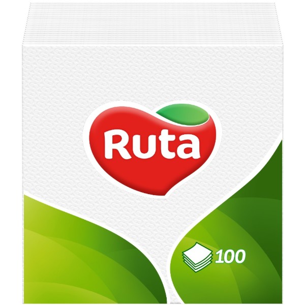 Фото - Салфетки бумажные Ruta 1 слой 24х24 см 100 шт. Белые (4820023740495)
