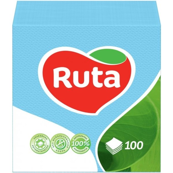 Фото - Салфетки бумажные Ruta 24х24 см 100 шт. Голубые (4820023740617)