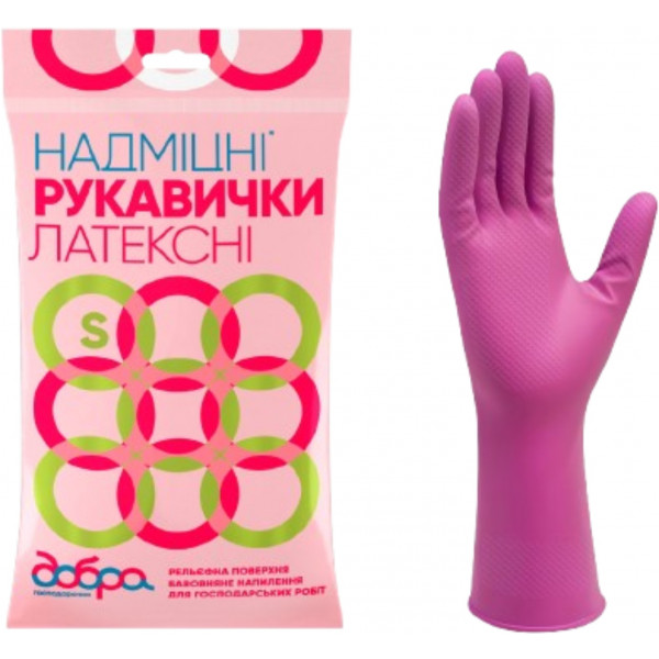 Фото - Перчатки латексные Добра господарочка сверхпрочные розмер S (4820086520010)