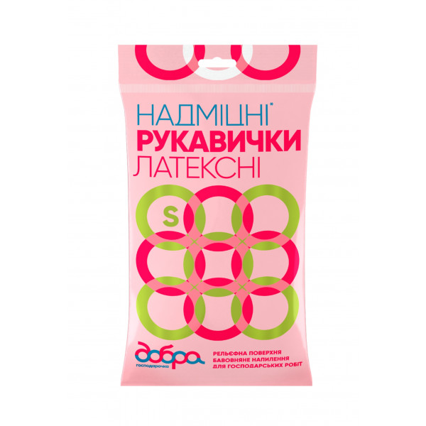 Фото - Перчатки латексные Добра господарочка сверхпрочные розмер S (4820086520010)