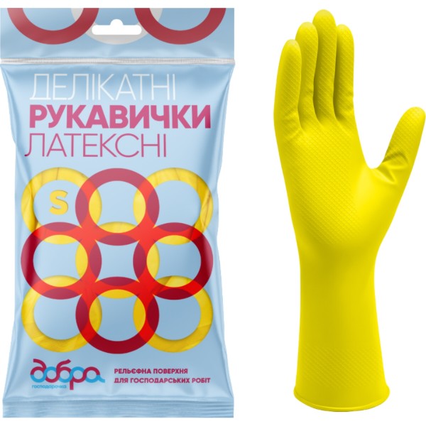 Фото - Перчатки латексные Добра господарочка  деликатные размер S (4820086521963)
