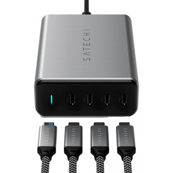 Фото - Мережевий зарядний пристрій Satechi 165W USB-C 4-Port PD GaN Charger Space Gray (ST-UC165GM-EU)