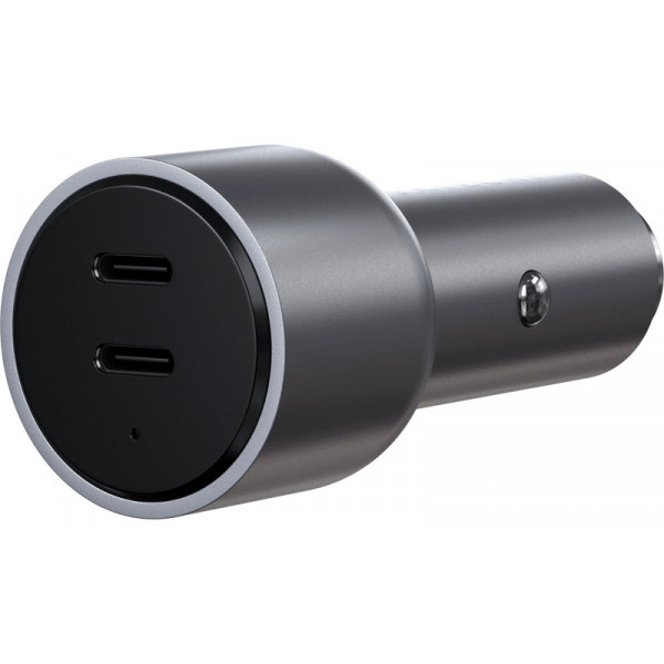 Фото - Автомобільний зарядний пристрій Satechi 40W Dual USB-C PD Car Charger Space Gray (ST-U2C40CCM)