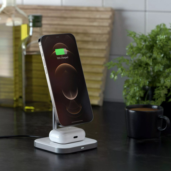 Фото - Беспроводное зарядное устройство Satechi Aluminum 2 in 1 Magnetic Wireless Charging Stand Space Gray (ST-WMCS2M)