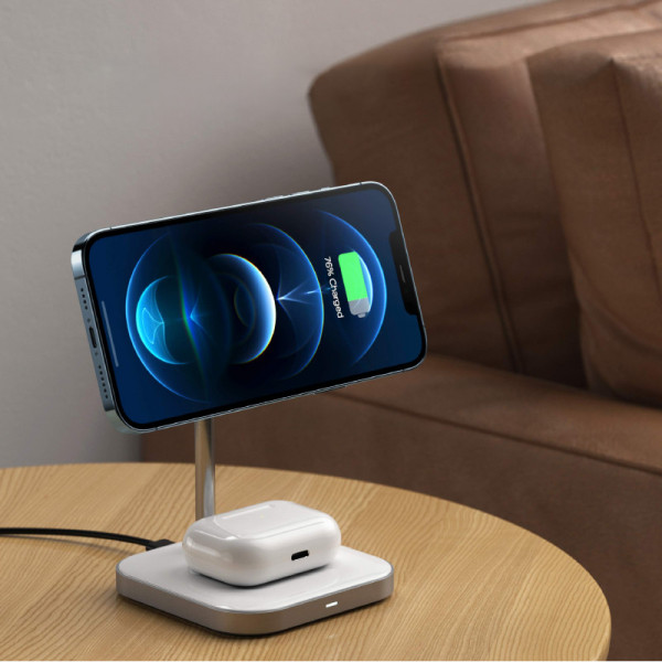 Фото - Беспроводное зарядное устройство Satechi Aluminum 2 in 1 Magnetic Wireless Charging Stand Space Gray (ST-WMCS2M)