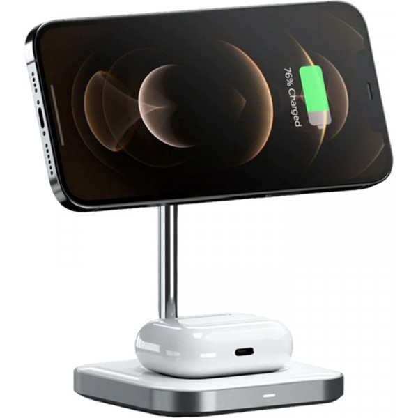 Фото - Беспроводное зарядное устройство Satechi Aluminum 2 in 1 Magnetic Wireless Charging Stand Space Gray (ST-WMCS2M)