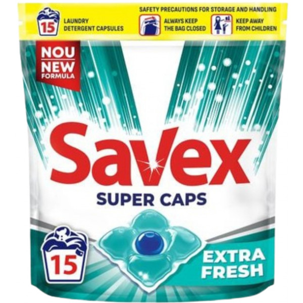 Фото - Капсули для прання SAVEX Super Caps 2in1 EXTRA FRESH 15 шт. (3800024046858) Фото - Капсули для прання SAVEX Super Caps 2in1 EXTRA FRESH 15 шт. (3800024046858)