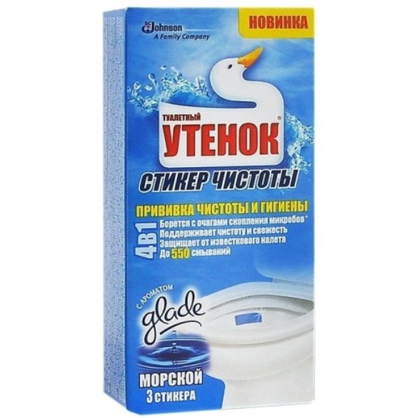 Фото - Туалетный блок SC Johnson Туалетный Утенок стикер Морской 3 шт. (4620000430087)