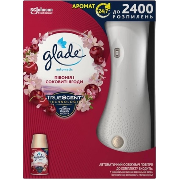 Фото - Освіжувач повітря аерозольний SC Johnson Glade Півонія і Соковиті ягоди (5000204329490) Фото - Освіжувач повітря аерозольний SC Johnson Glade Півонія і Соковиті ягоди (5000204329490)