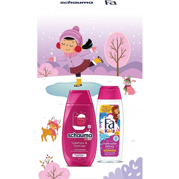 Фото - Подарочный набор для ухода за волосами Schauma Kids girl for Children's Шампунь-бальзам Schauma 250 мл + Гель д/душа Fa 250 мл 