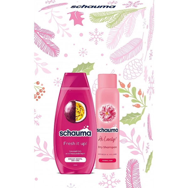 Фото - Подарунковий набір для догляду за волоссям Schauma Refresh & Volume Шампунь Fresh it Up 400 мл + Сухий шампунь Hi Lovely! 150 мл