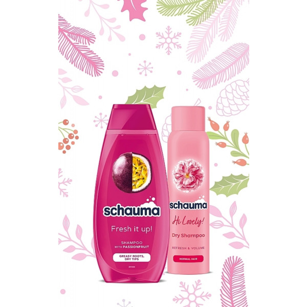 Фото - Подарунковий набір для догляду за волоссям Schauma Refresh & Volume Шампунь Fresh it Up 400 мл + Сухий шампунь Hi Lovely! 150 мл