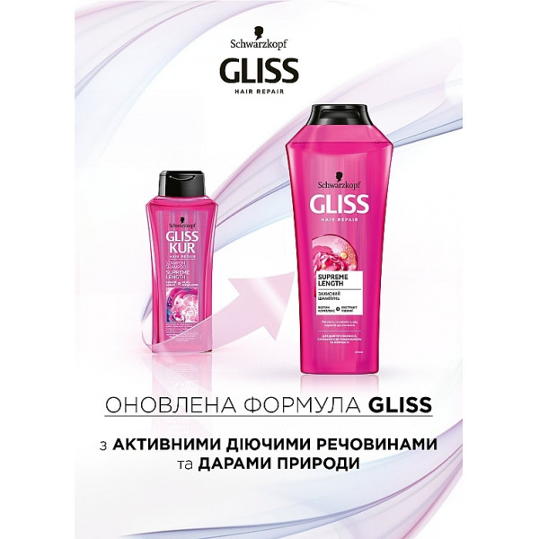 Фото - Шампунь жіночий Schwarzkopf Prof. Gliss Kur Supreme Length для довгого волосся 400 мл (4045787436501)