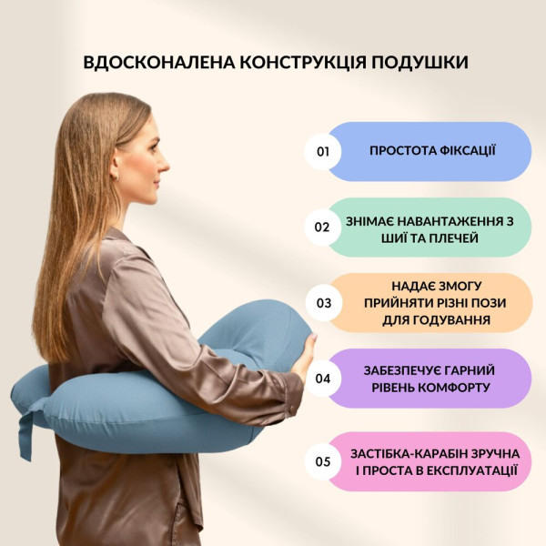 Фото - Подушка для кормления SEI DESIGN 60х70х16 см трикотаж с карабином (8-36177*001)