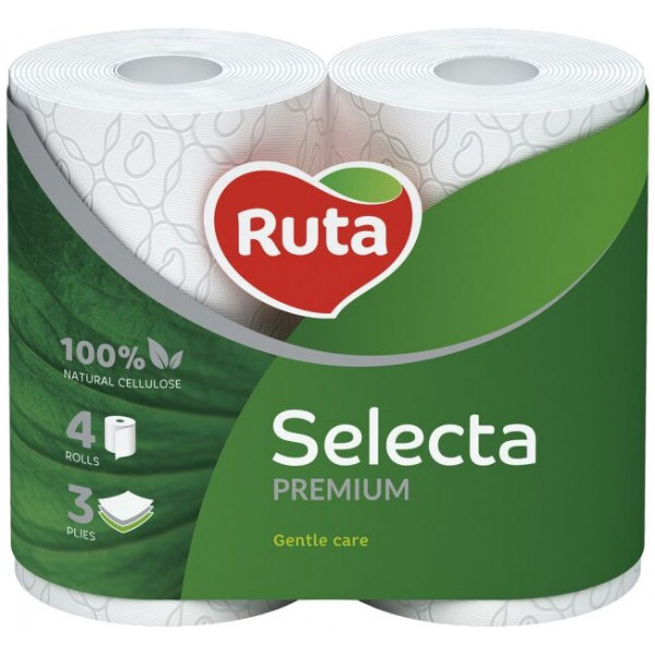 Фото - Туалетная бумага Ruta Selecta белая 4шт, 3сл