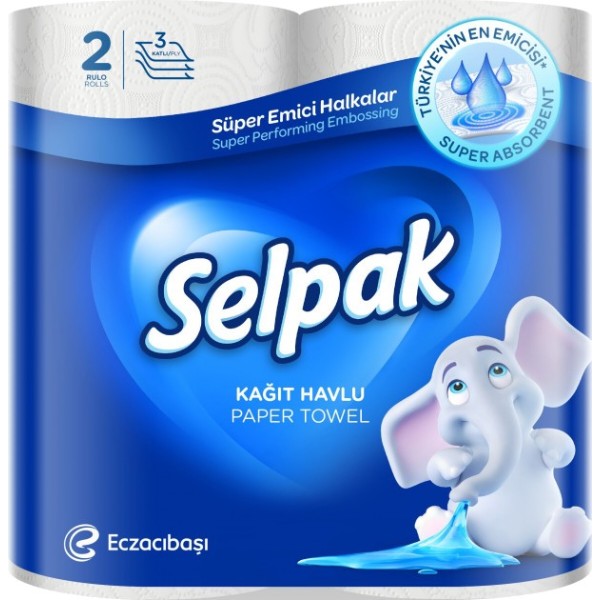 Фото - Полотенца бумажные SELPAK 2 шт. (8690530015029)
