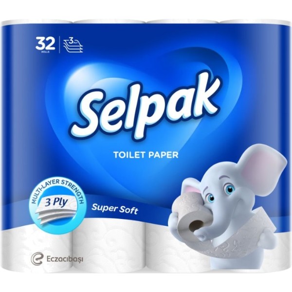 Фото - Туалетная бумага SELPAK 32 рулона белая (8690530284463)