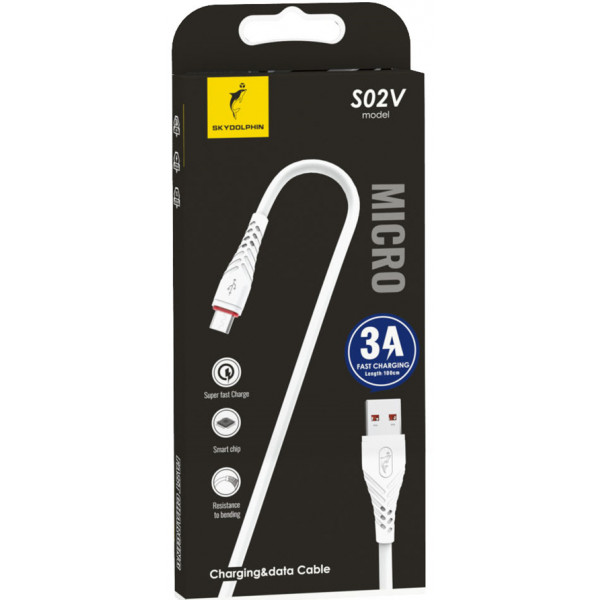 Фото - Кабель синхронізації даних SkyDolphin S02V USB - micro USB (M/M) 1m White (SDUSB-000590)