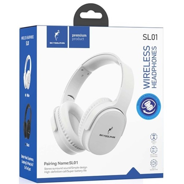 Фото - Уценка - Наушники полноразмерные беспроводные SkyDolphin SL01 White (SDBTE-000185)