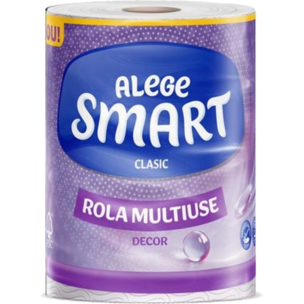 Фото - Рушники паперові Smart Classic Decore 190 довгих відривів, 36,1 м, 2 шари, 1 рулон