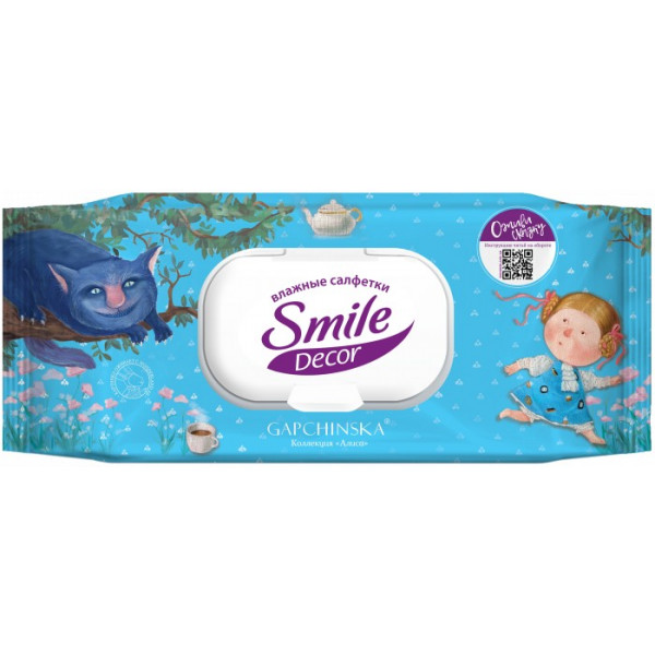 Фото - Салфетки гигиенические влажные Smile Decor Gapchinska с клапаном 60 шт. (4823071626537)