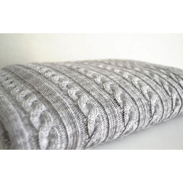 Фото - Плед односпальный Прованс SOFT косы Серый 90х130 (011695)