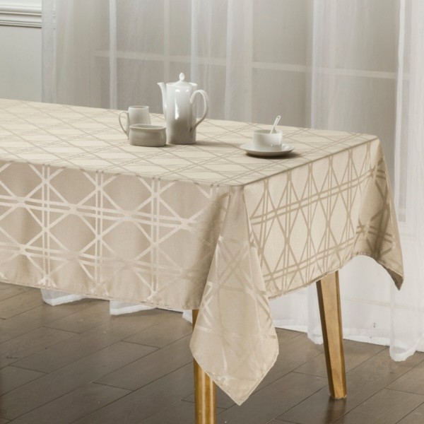 Фото - Скатертина прямокутна SOHO 140х180 см Line Beige (04-TC-00691-1)