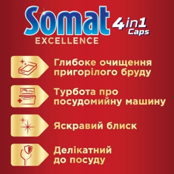 Фото - Таблетка для посудомоечной машины Somat Exellence 60 шт