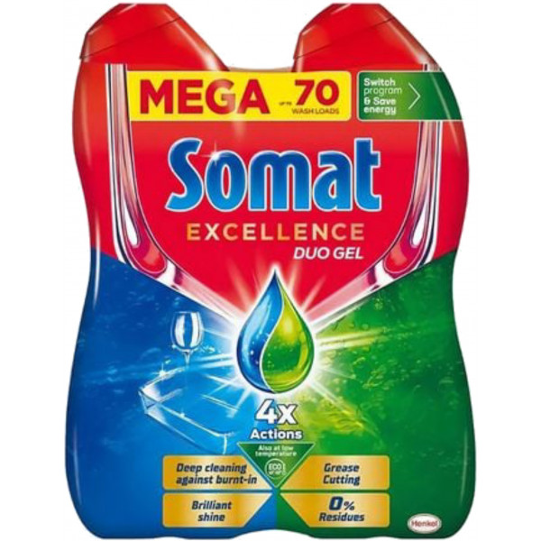 Фото - Гель для посудомийної машини Somat Exellence 684 + 684 мл Фото - Гель для посудомийної машини Somat Exellence 684 + 684 мл