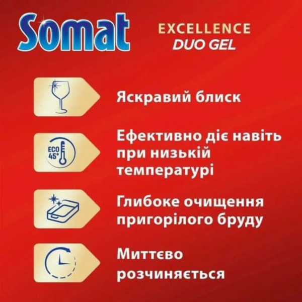 Фото - Гель для посудомийної машини Somat Exellence 684 + 684 мл
