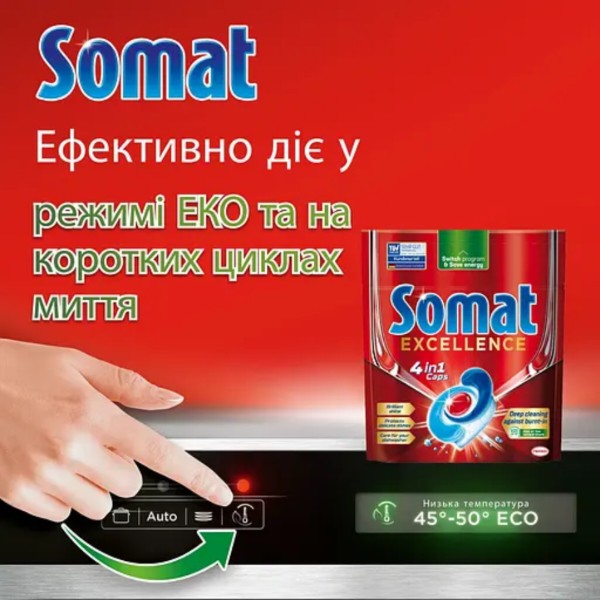 Фото - Таблетка для посудомоечной машины Somat Exellence Duo 60+60 шт