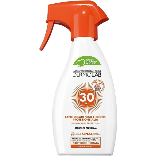 Фото - Засіб для засмаги DERMOLAB молочко для обличчя та тіла SPF 30 250 мл (8009518491678)