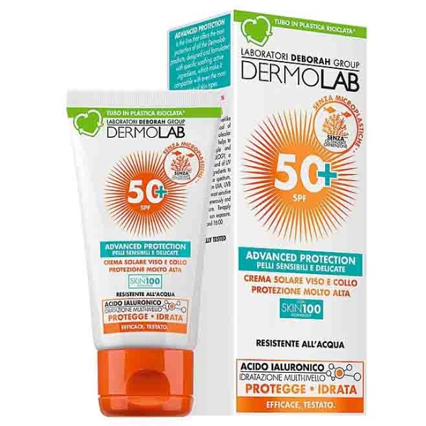 Фото - Засіб для засмаги DERMOLAB крем для обличчя та шиї SPF 50+ для чутливої та делікатної шкіри 50 мл (8009518491876)