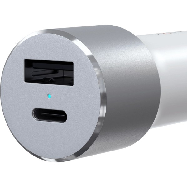 Фото - Автомобільний зарядний пристрій Satechi 72W Type-C PD Car Charger Silver (ST-TCPDCCS)