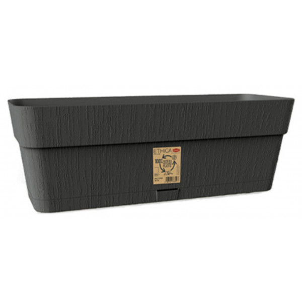 Фото - Вазон Stefanplast Ethica 50x18x17 см графит 68251