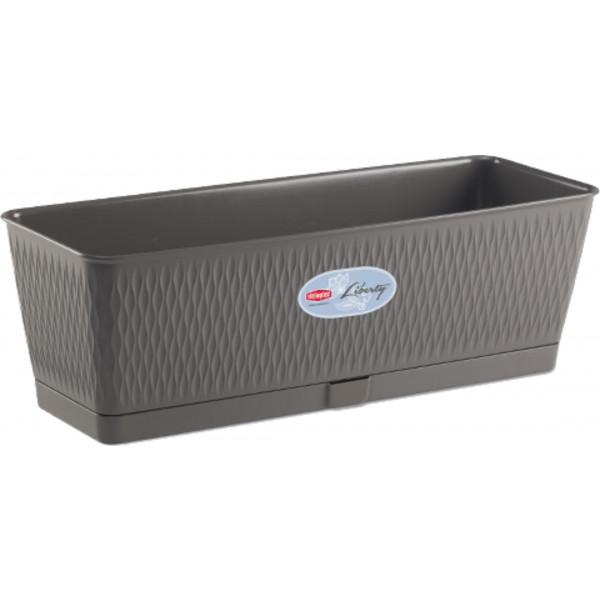 Фото - Вазон Stefanplast LIBERTY с автополивом серый 50х18х16 см 87508