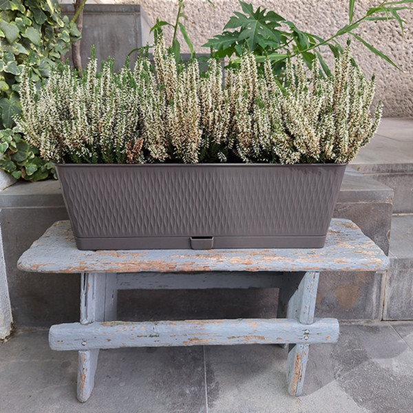 Фото - Вазон Stefanplast LIBERTY с автополивом серый 50х18х16 см 87508